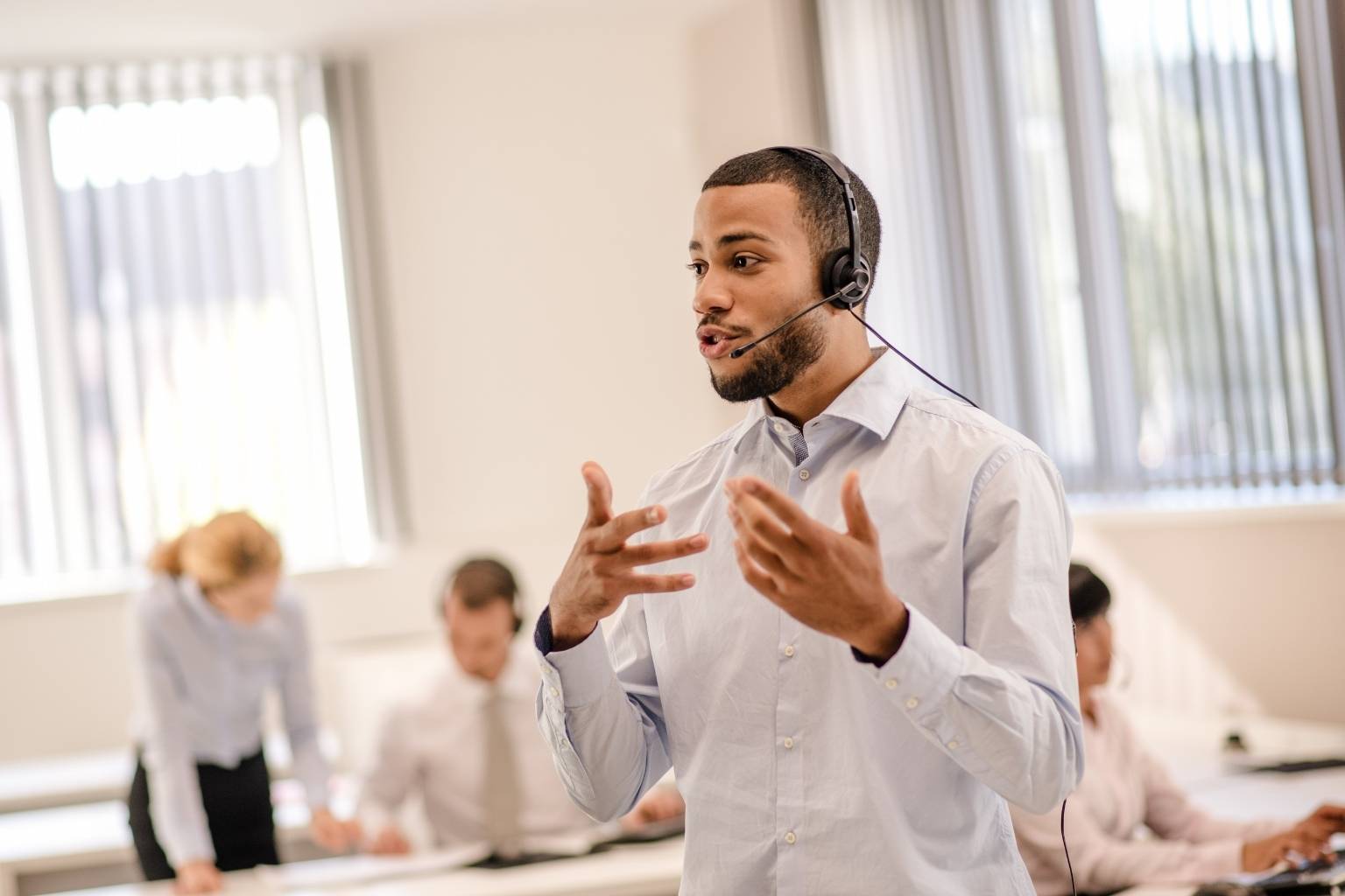 sales applicant in presentation