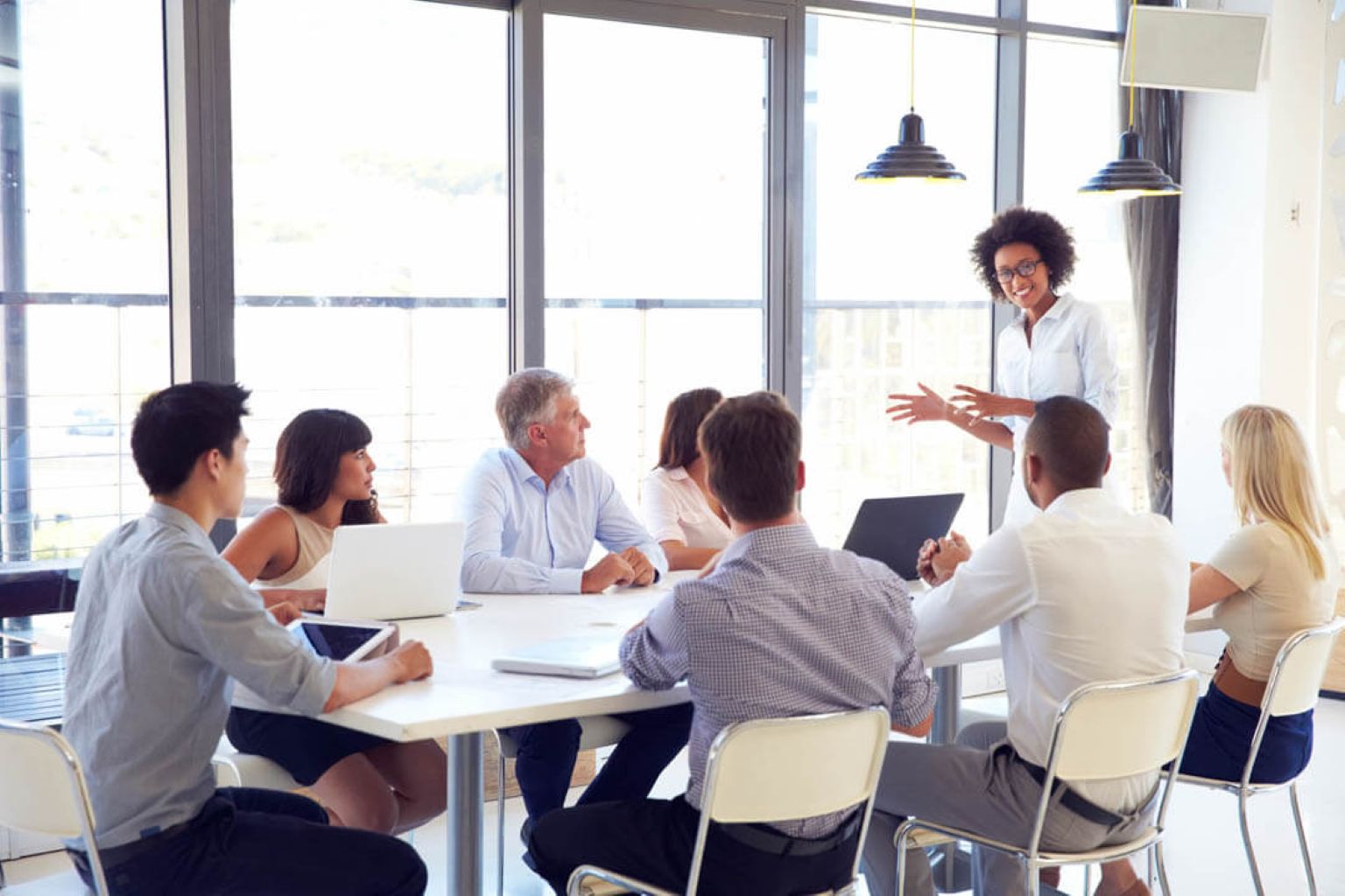 sales team meeting